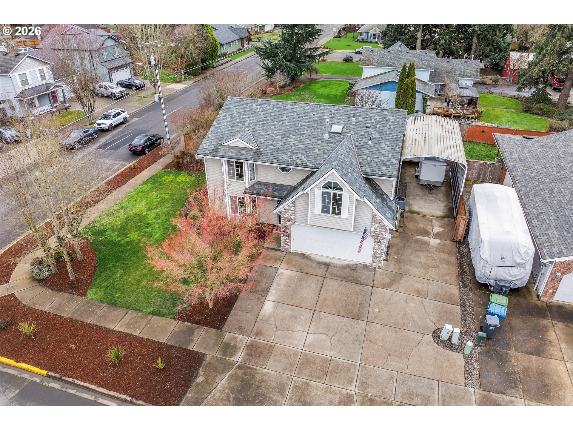 2366 Baines Boulevard Hubbard, OR 97032 - Photo 39 of 48 a aerial view of a house with garden