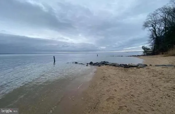 a view of a lake with a mountain in the background