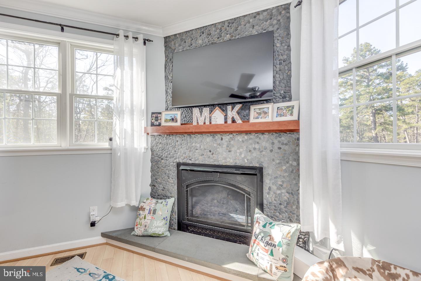 2100 South Firelane Road Southampton, NJ 08088 - Photo 41 of 75 Gas Fireplace - stone surround