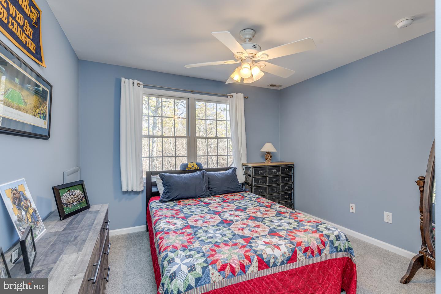 2100 South Firelane Road Southampton, NJ 08088 - Photo 52 of 75 Bedroom 2 - powder blue walls, lighted fan