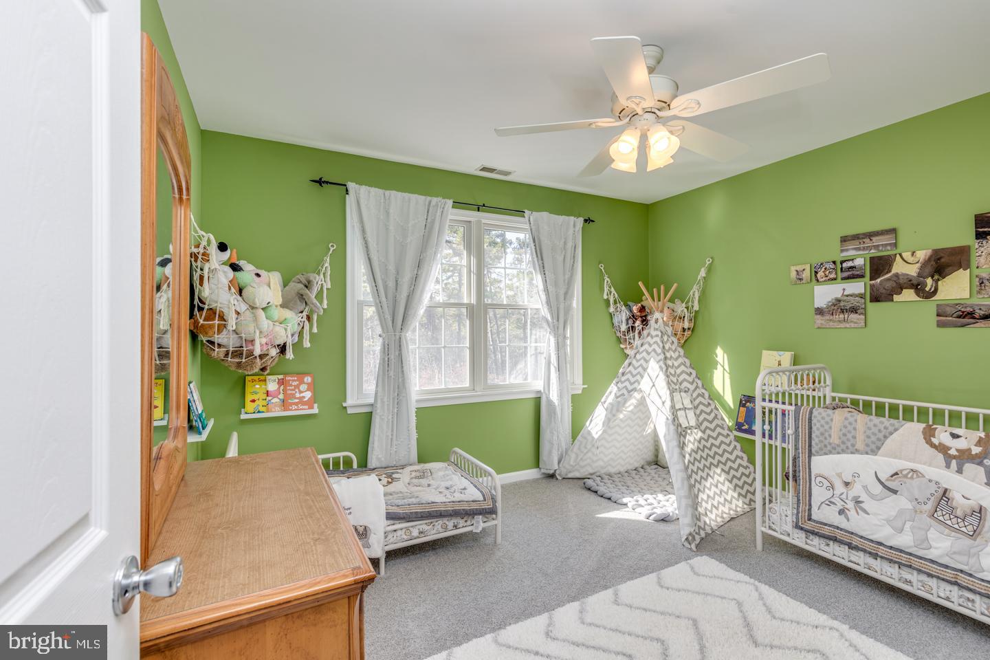 2100 South Firelane Road Southampton, NJ 08088 - Photo 55 of 75 Bedroom 3 - Striking green walls, plush carpet