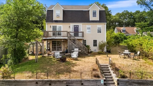 a front view of a building with street view