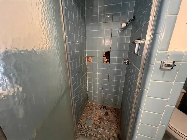a bathroom with a shower