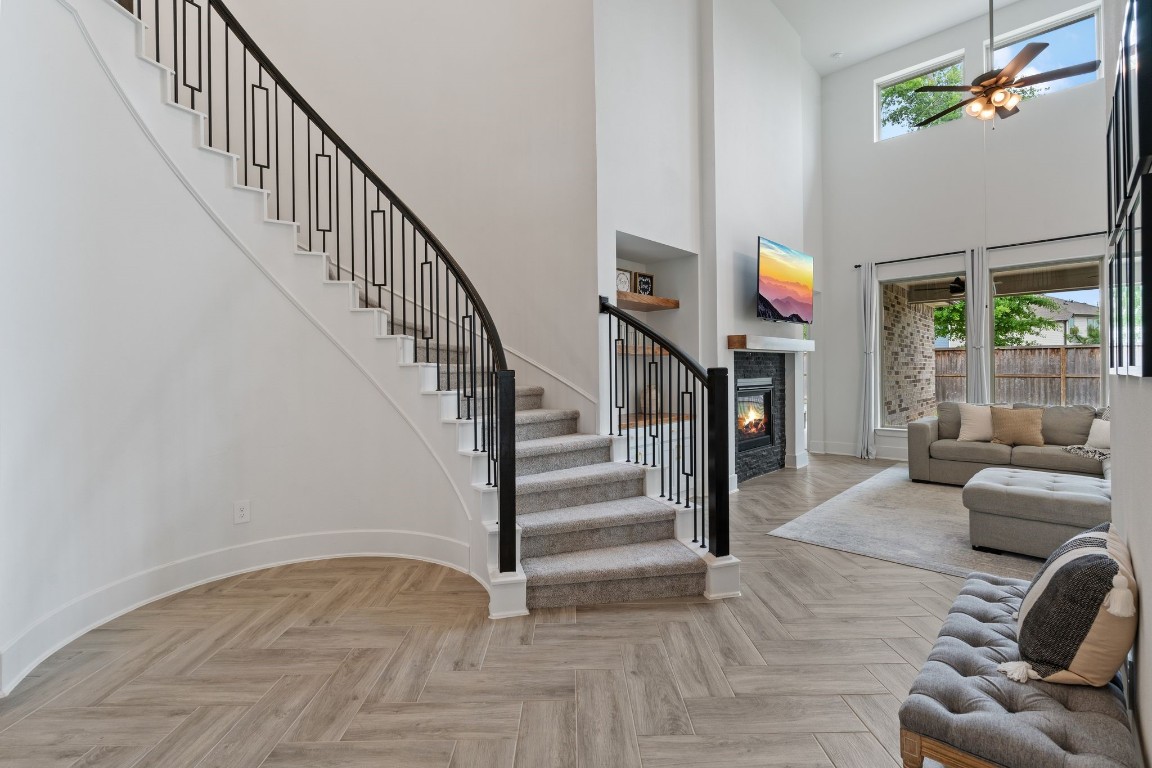914 Sendero Trail Conroe, TX 77304 - Photo 28 of 50 Another look at the beautiful staircase with modern styling.