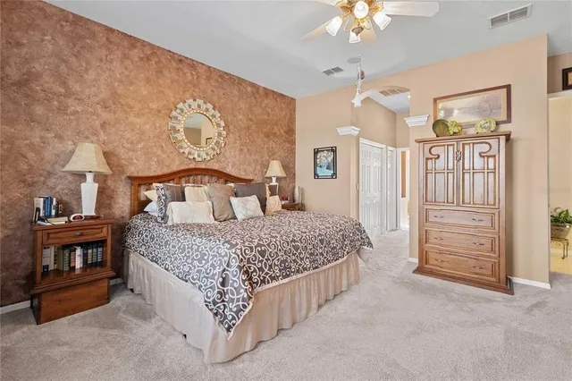 a view of a backyard with sitting area