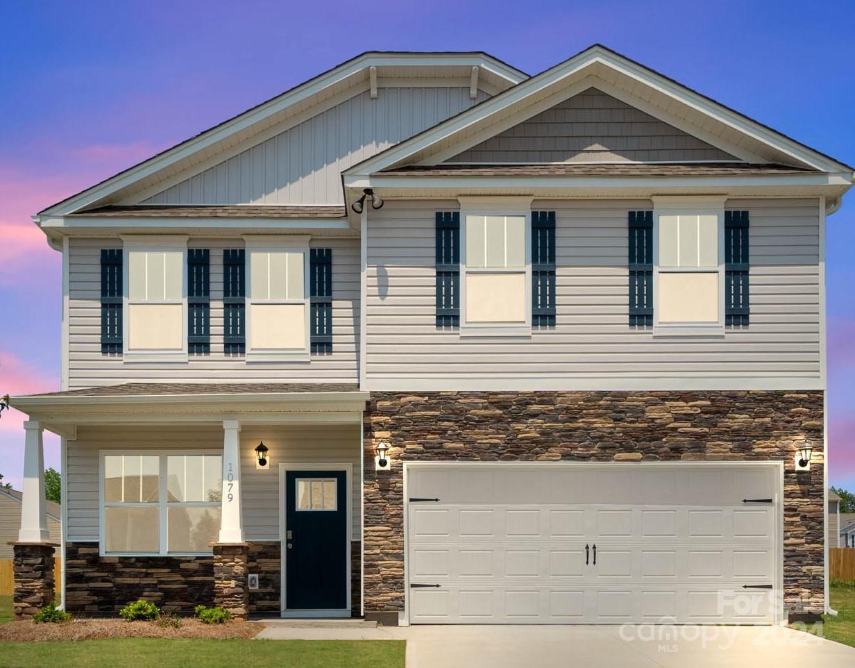 a front view of a house