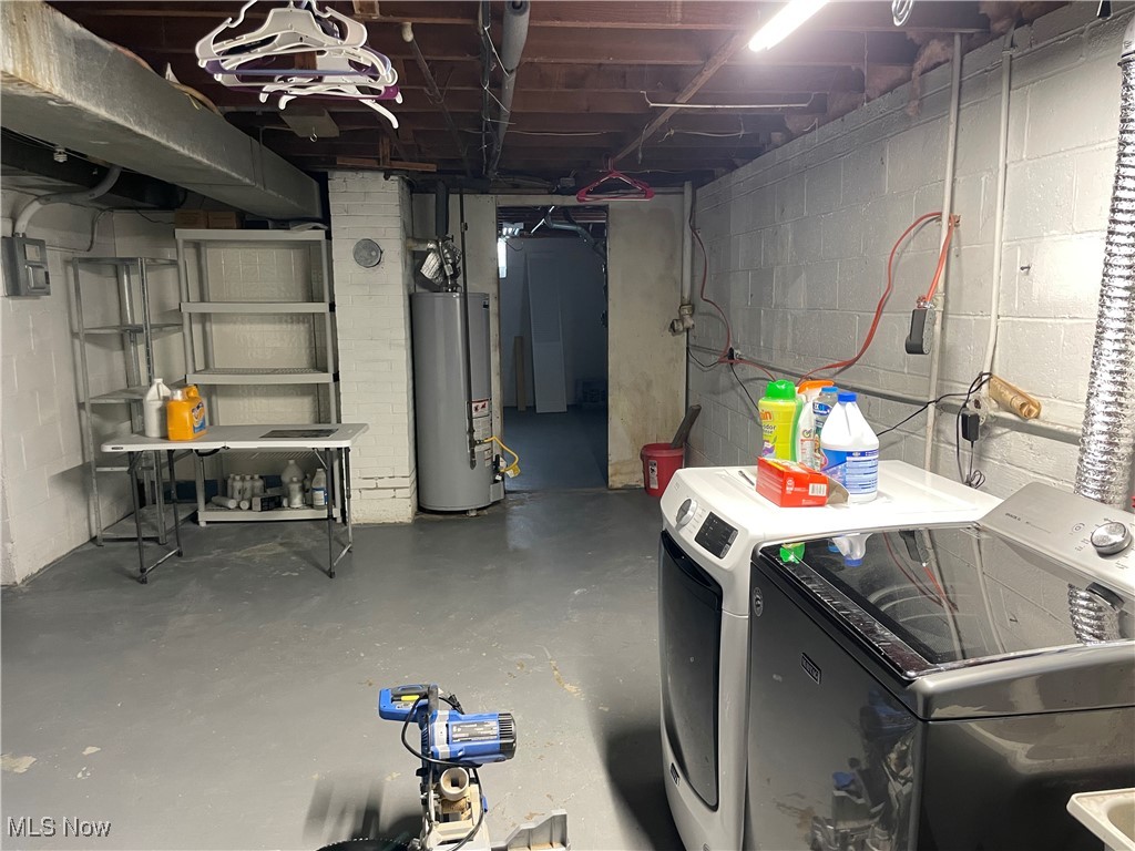 8428 Ridge Road North Royalton, OH 44133 - Photo 20 of 29 Unfinished below grade area with washer and dryer and water heater