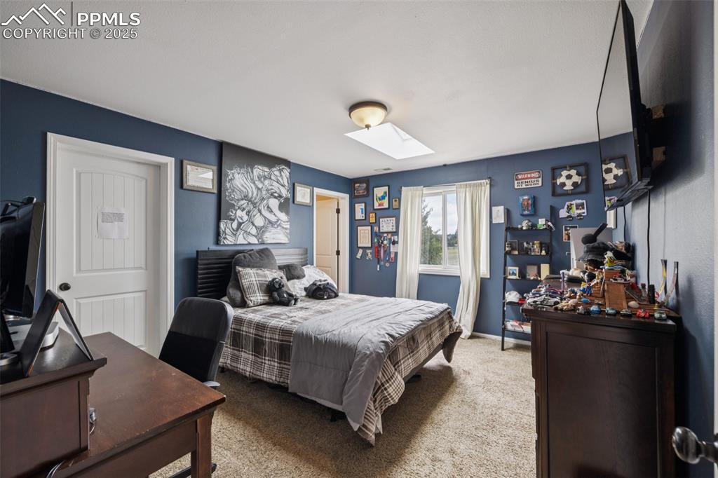 17940 Appaloosa Road Monument, CO 80132 - Photo 25 of 44 a bedroom with a bed couch tv and window