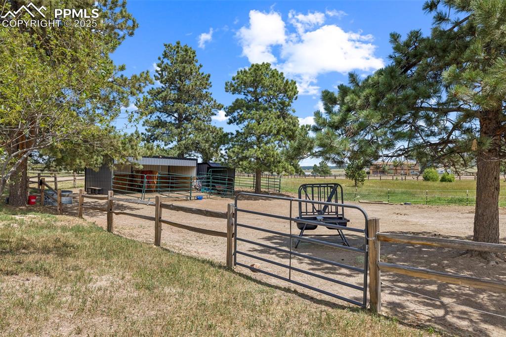 17940 Appaloosa Road Monument, CO 80132 - Photo 31 of 44 a view of a bench in the patio