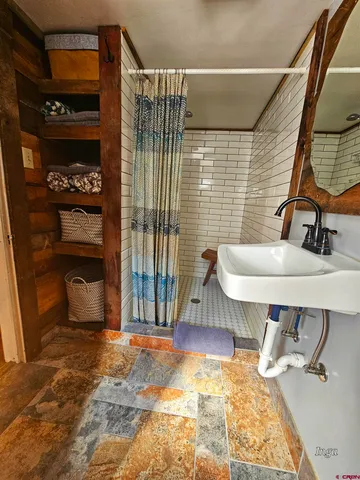 a living room with a couch and a table