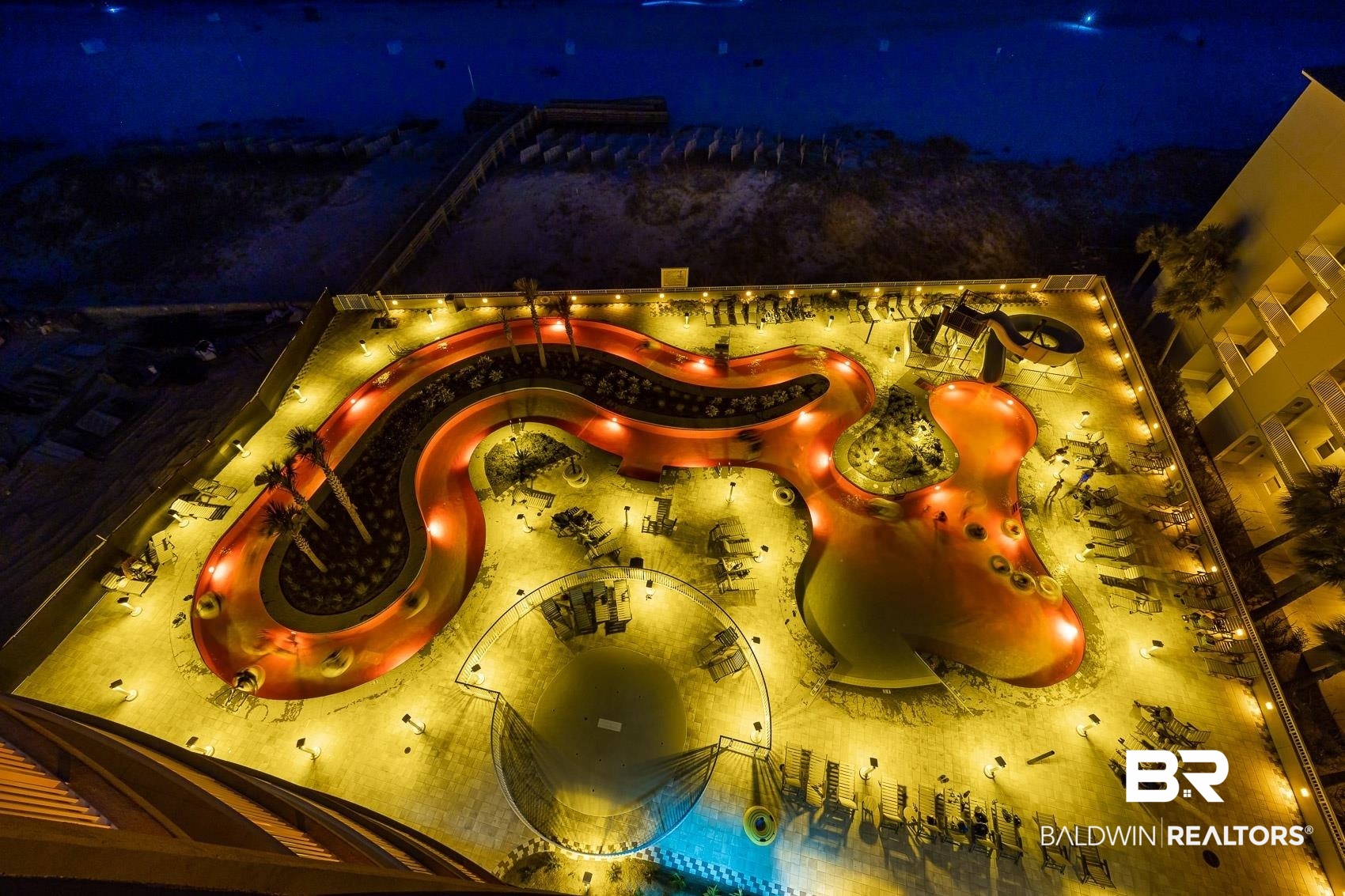 23008 Perdido Beach Boulevard, Unit 2003 Orange Beach, AL 36561 - Photo 28 of 35 Lazy River at Night
