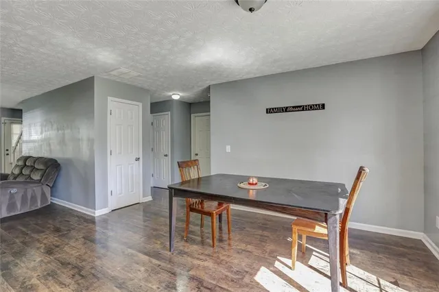 a workspace with furniture and window