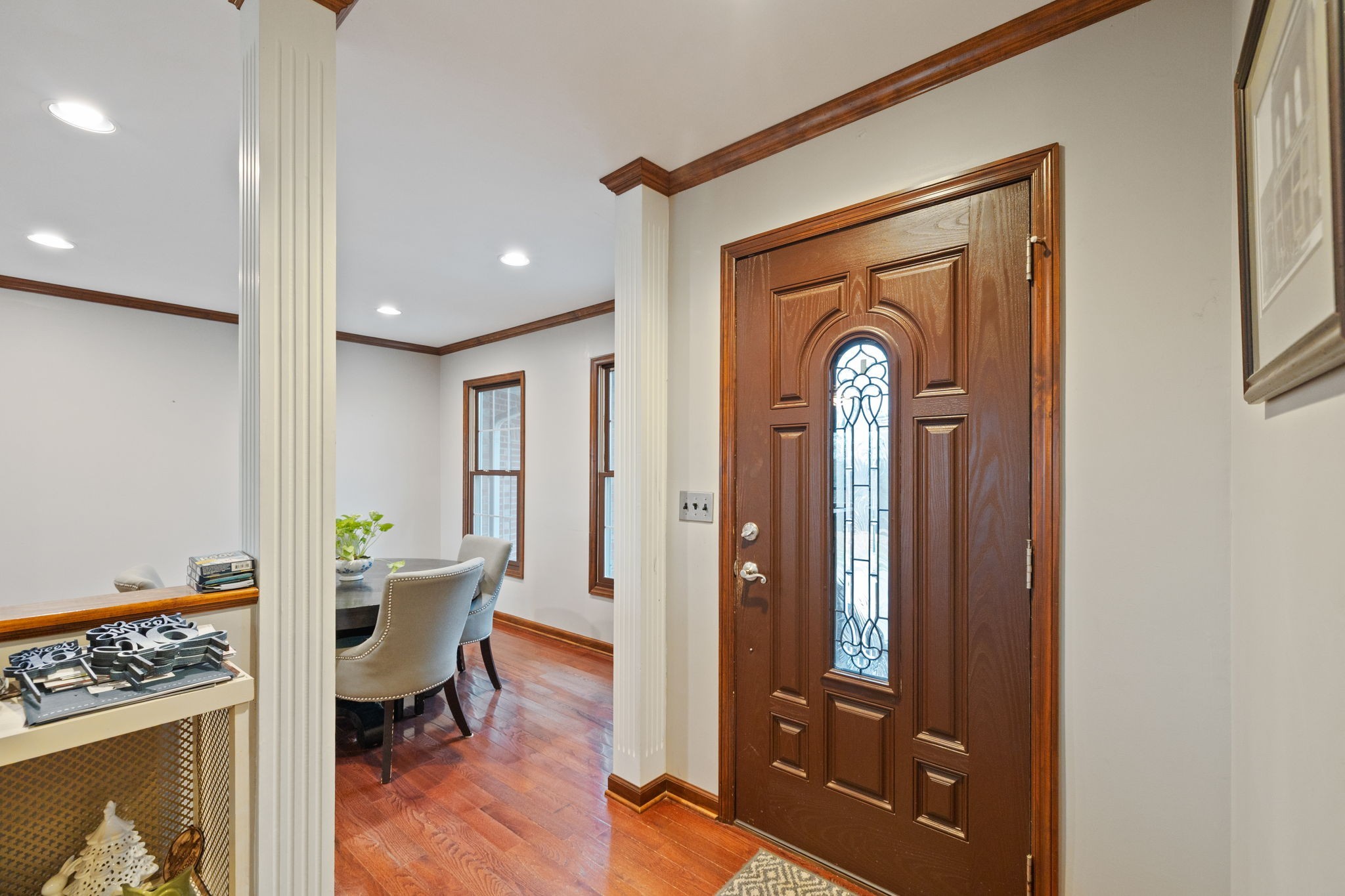 516 Rhotons Chapel Road Manchester, TN 37355 - Photo 10 of 52 a view of a hallway with entryway dining room and hall with wooden floor