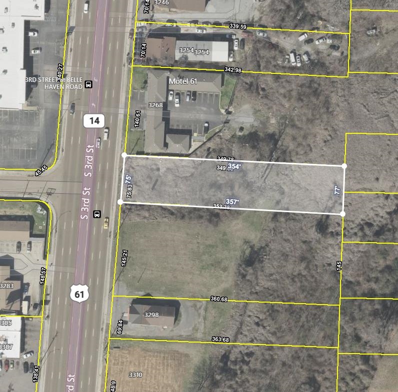 0 South 3rd Street Memphis, TN 38109 - Photo 1 of 1 Aerial overview of property's location featuring property parcel outlined