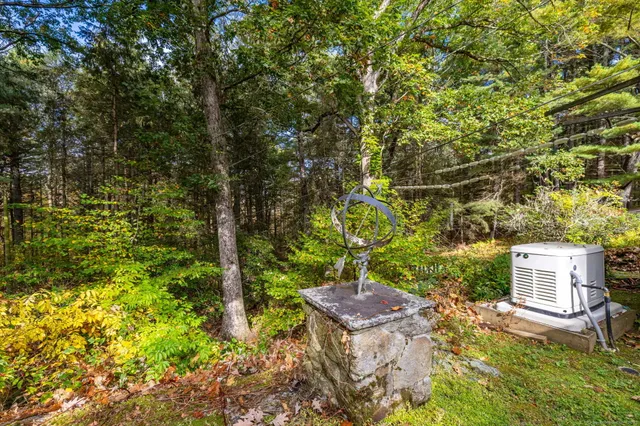 a view of backyard of house with green space