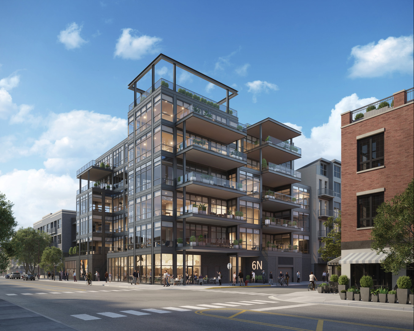 6 North Carpenter Street, Unit PHA Chicago, IL 60607 - Photo 1 of 8 a view of a building and a street