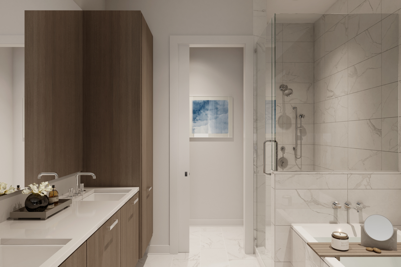 6 North Carpenter Street, Unit PHA Chicago, IL 60607 - Photo 3 of 8 a bathroom with a sink and a mirror