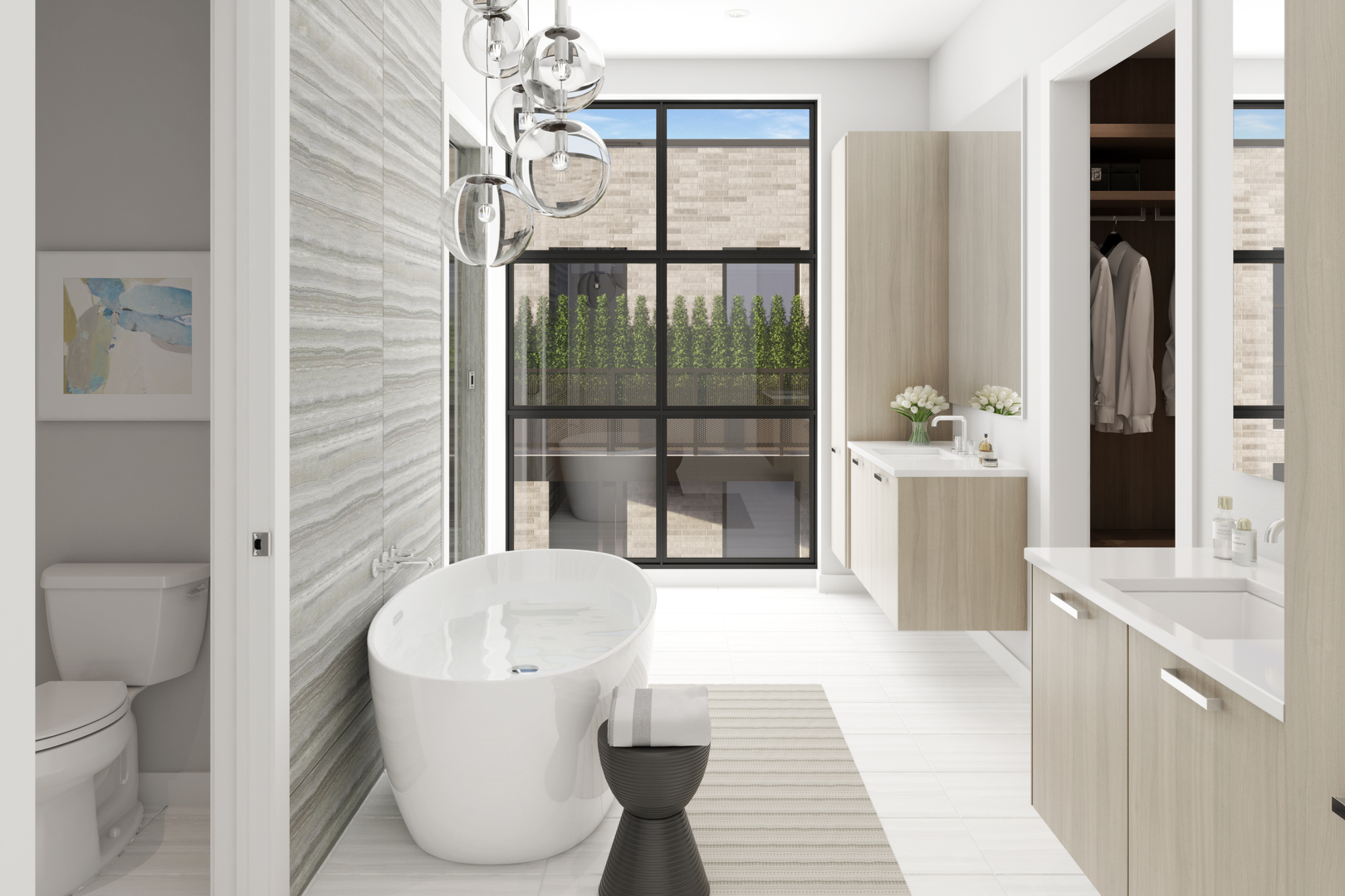 6 North Carpenter Street, Unit PHA Chicago, IL 60607 - Photo 7 of 8 a bathroom with a tub toilet and sink