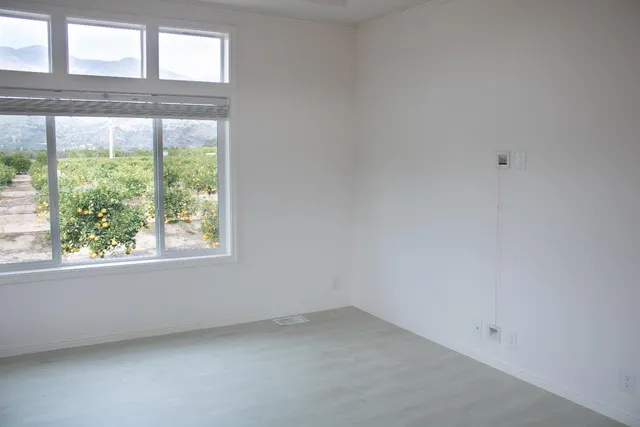 an empty room with a window