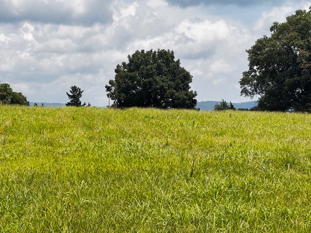 a view of a large body of water with a house in the background