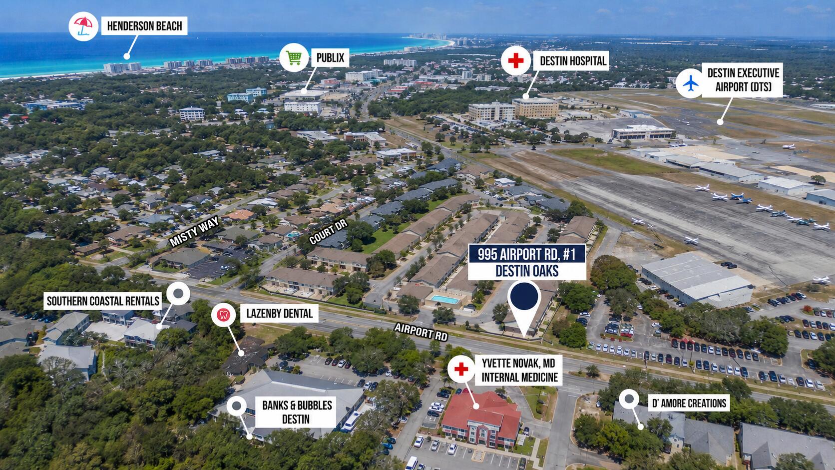 995 Airport Road, Unit 1 Destin, FL 32541 - Photo 54 of 62 Aerial