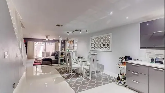 a living room with furniture