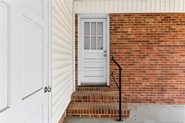 a view of wooden door