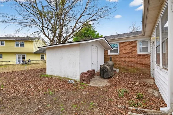 a backyard of a house