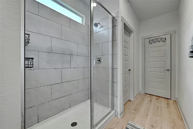 a bathroom with a shower