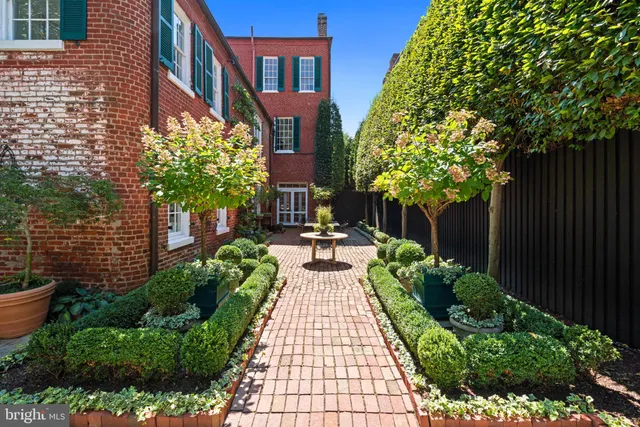 a view of a chairs and tables in the backyard