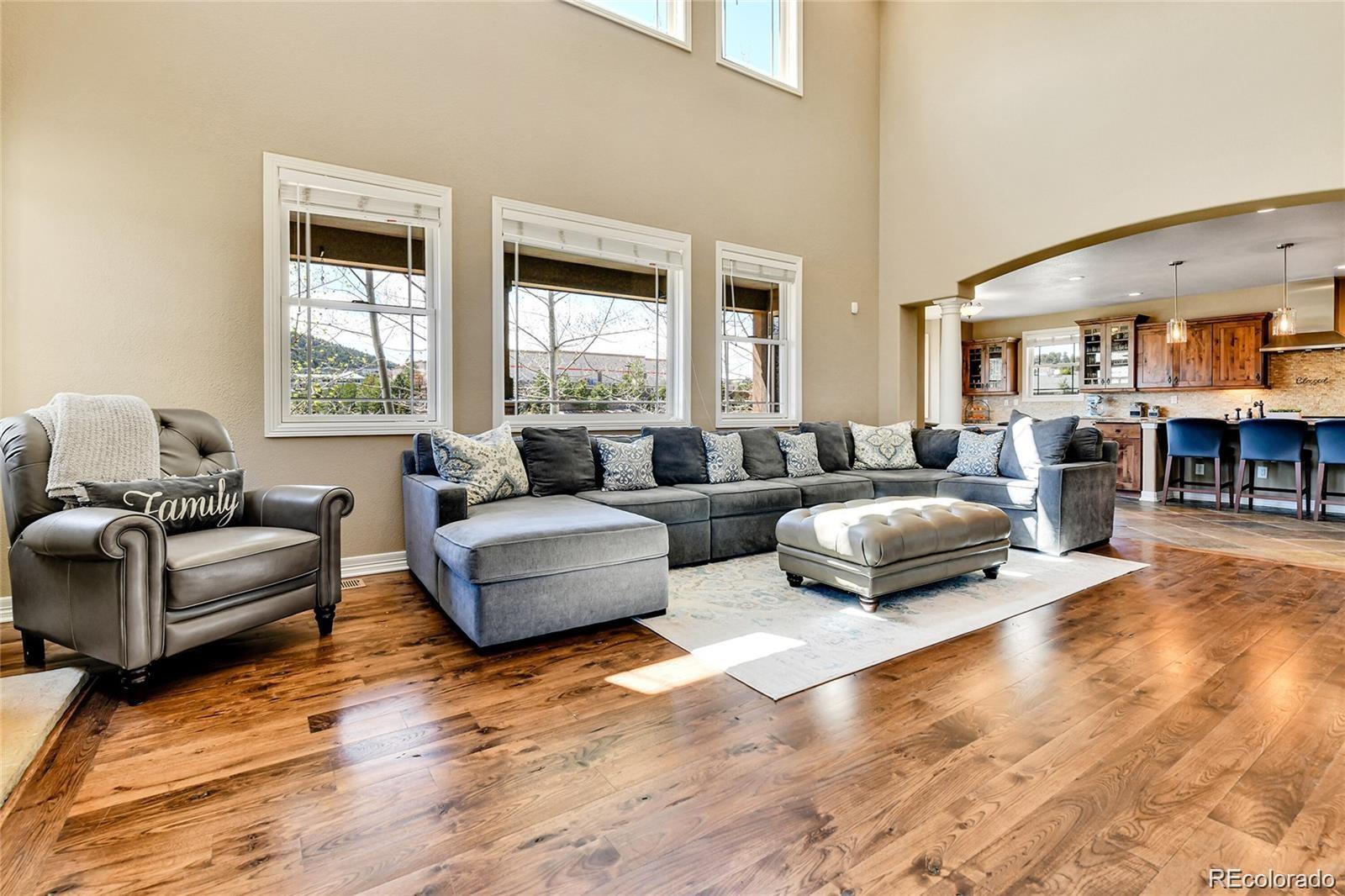 791 Elk Rest Road Evergreen, CO 80439 - Photo 17 of 39 a living room with furniture and a fireplace
