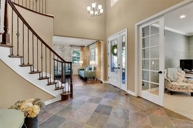 a view of livingroom with furniture and stairs