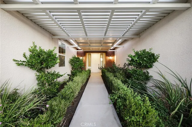 a view of path in front of house