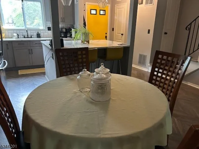 a close view of dining table