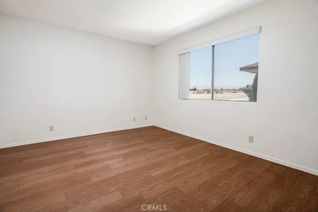 an empty room with a workbench