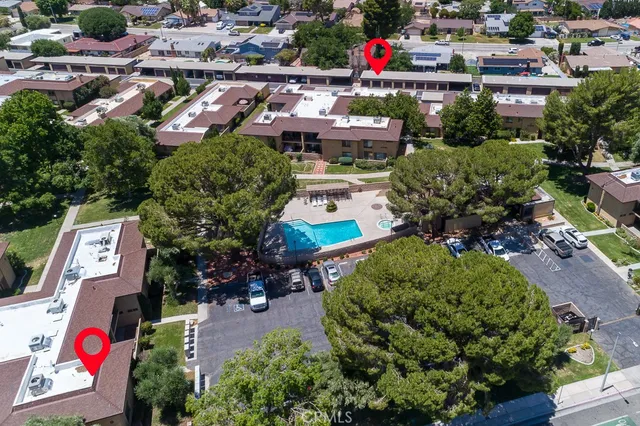 an aerial view of a houses