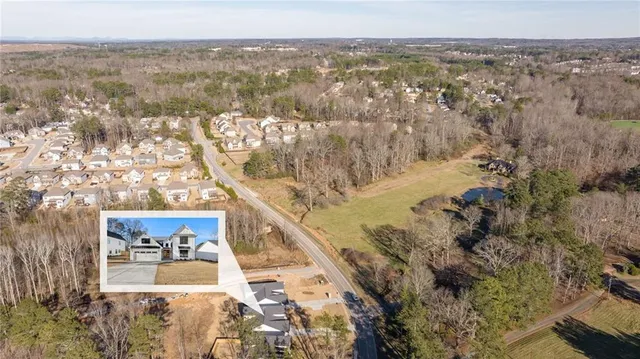a view of a city with mountain