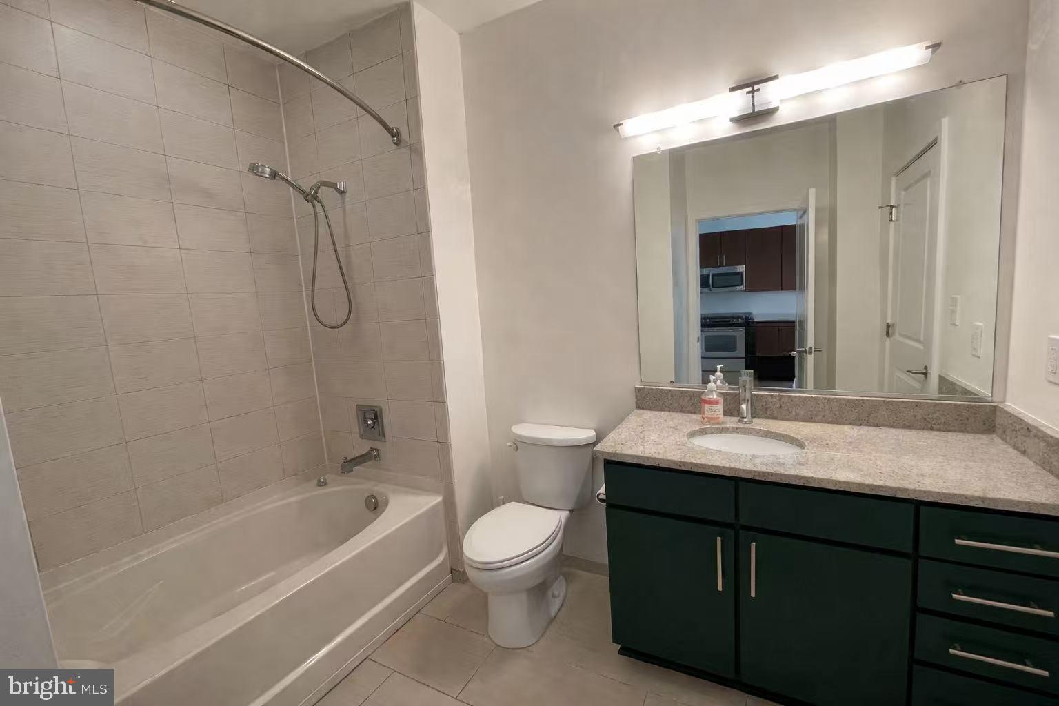 8005 13th Street, Unit 310 Silver Spring, MD 20910 - Photo 10 of 11 a bathroom with a bath tub sink mirror vanity and toilet