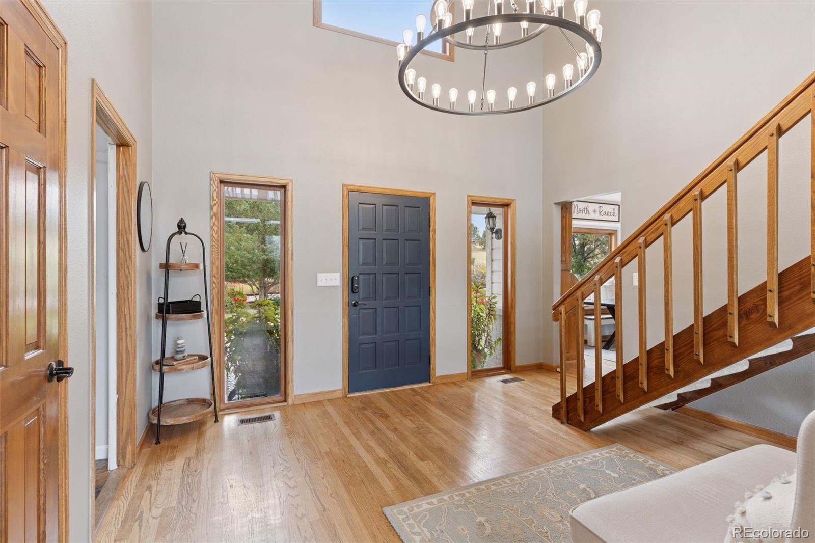 7501 Stroh Road Parker, CO 80134 - Photo 2 of 49 a view of an entryway with wooden floor and door