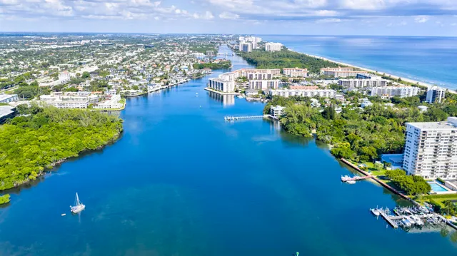 a view of a city with an ocean