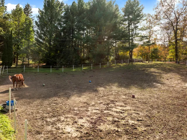 a backyard of a house with lots of green space