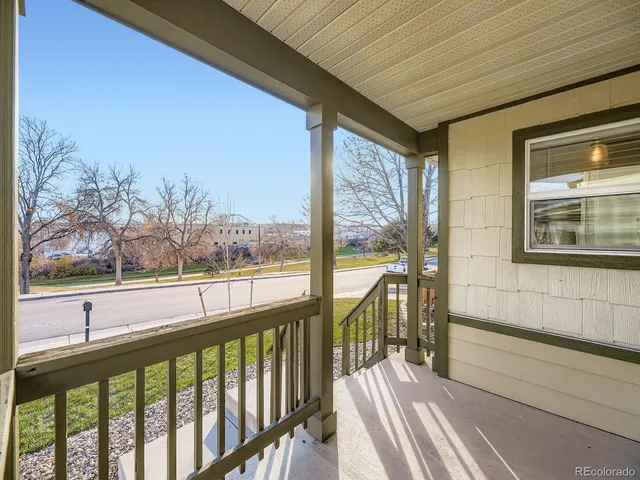 a view of a city from a balcony