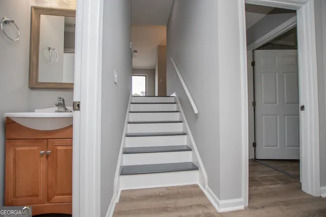 a view of an entryway with hallway