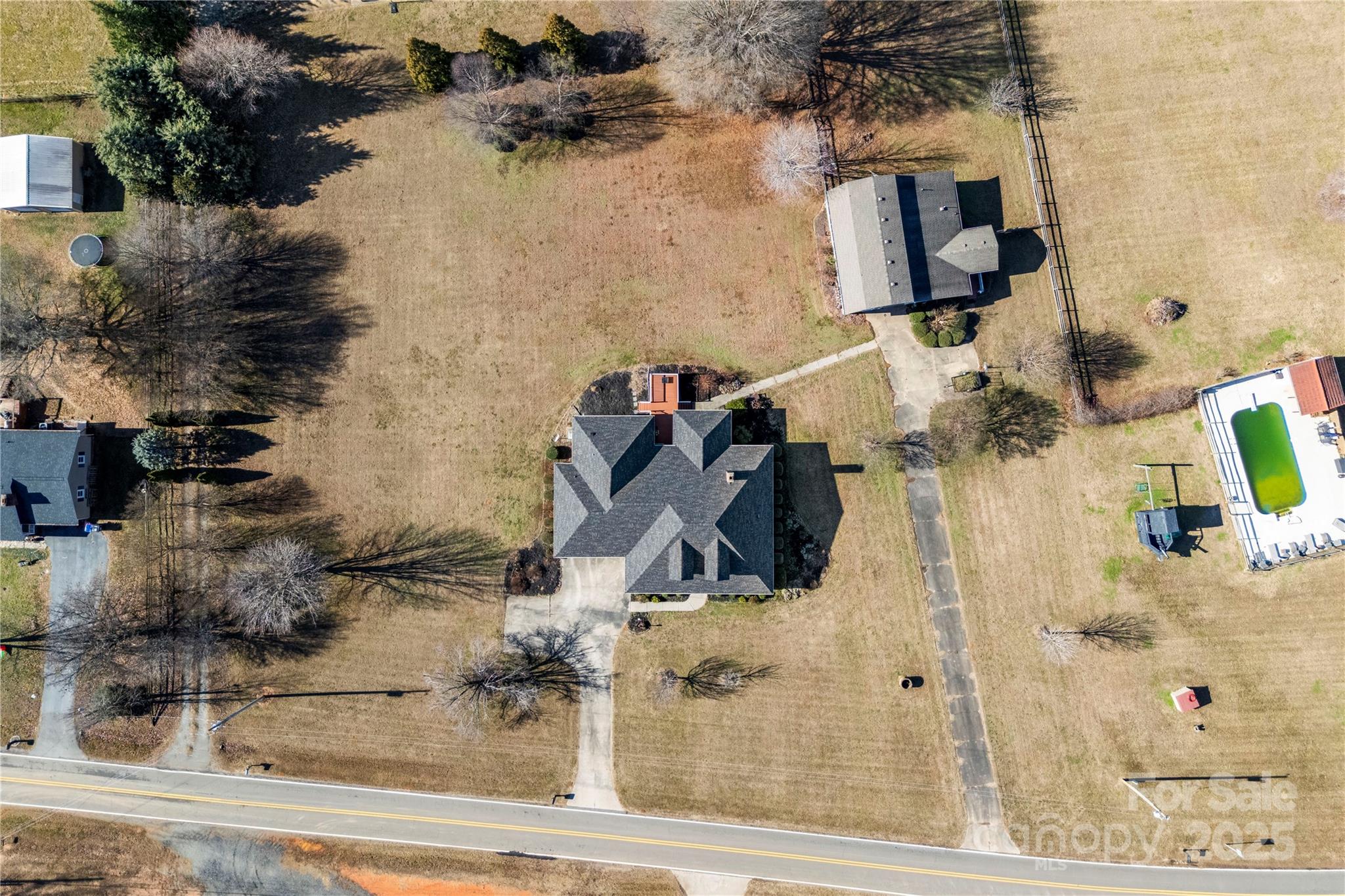 1351 Hardin Road Dallas, NC 28034 - Photo 34 of 39 an aerial view of residential houses with outdoor space