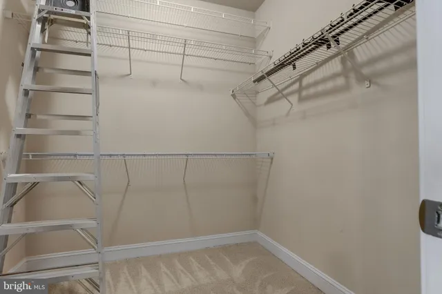 a view of a room with racks on the wall