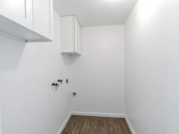 a view of small space with racks on the wall