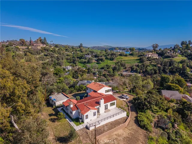 an aerial view of a house