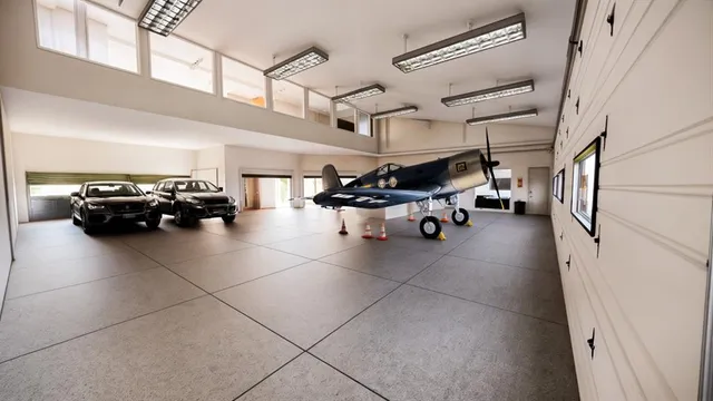 a view of a car garage