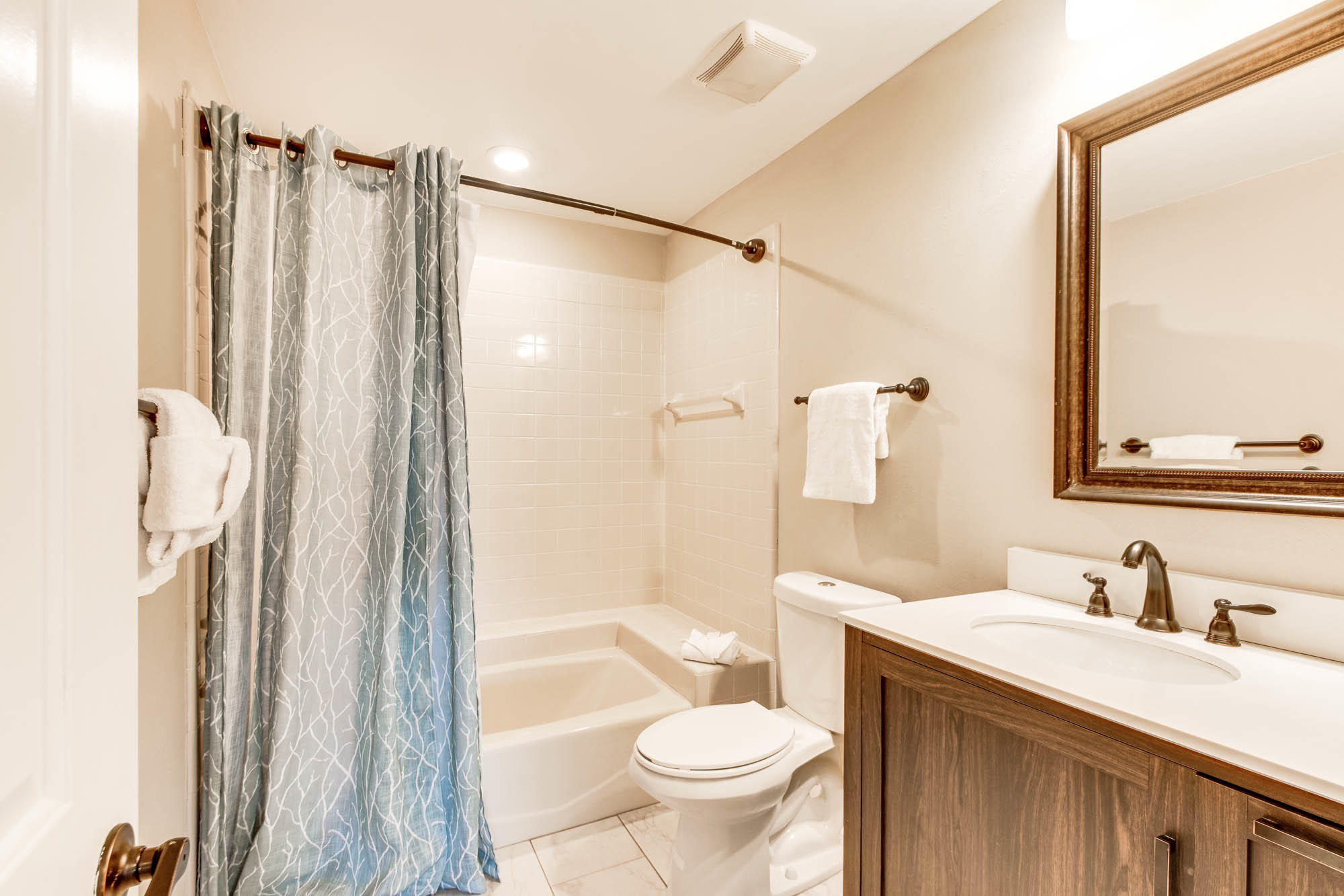 74 Pompano Street Inlet Beach, FL 32461 - Photo 16 of 46 a bathroom with a granite countertop sink toilet and shower