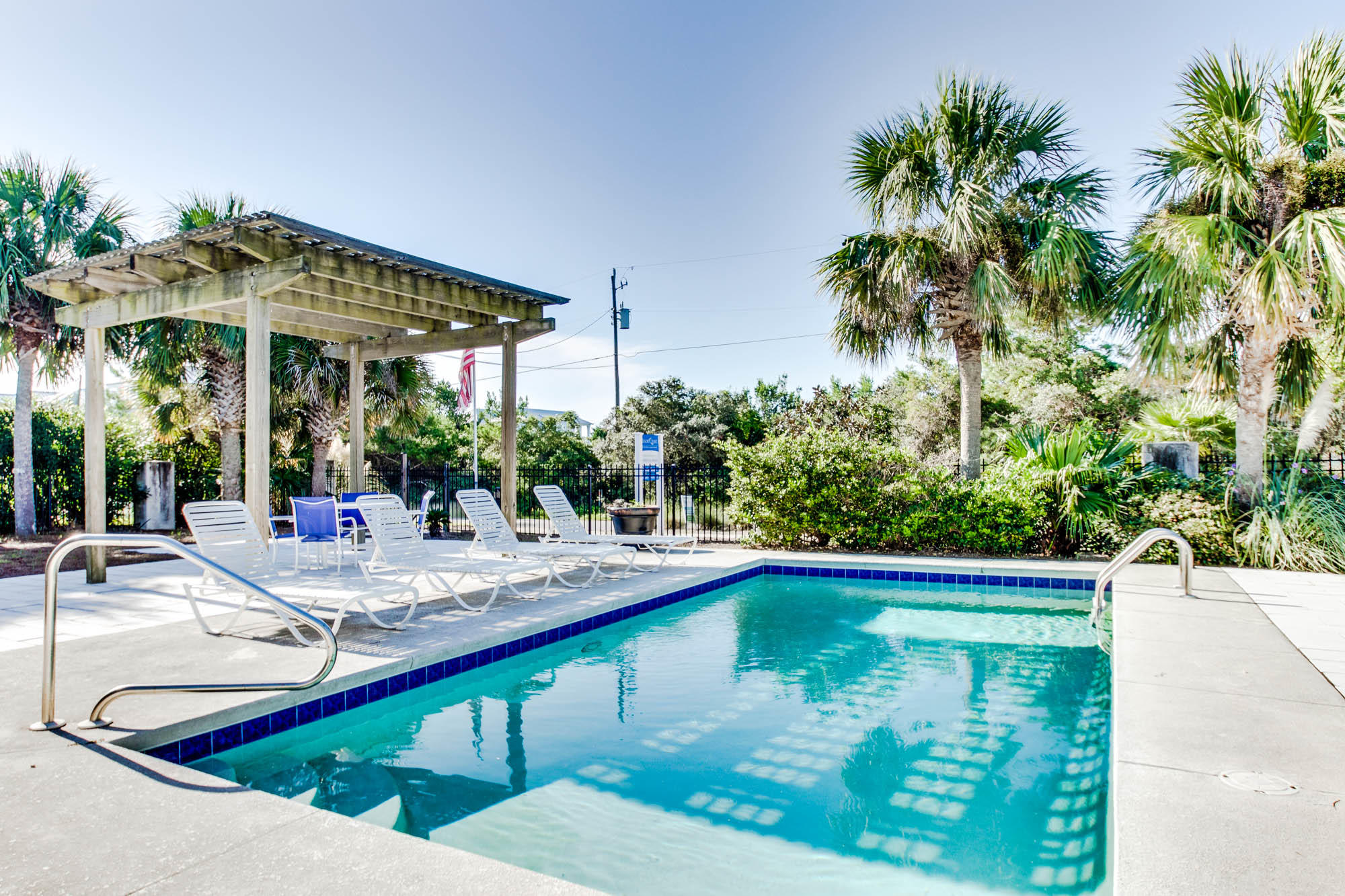74 Pompano Street Inlet Beach, FL 32461 - Photo 23 of 46 a view of a swimming pool with a patio